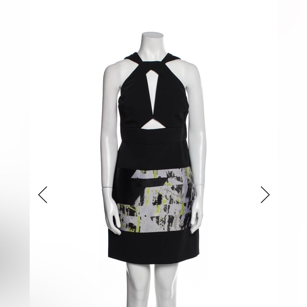 Elegant Black and White Halter Dress